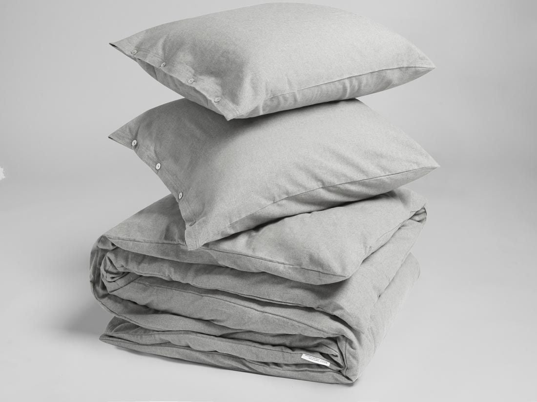 Flanell-Bettwäsche Light Grey 240x220 + 2/80x80