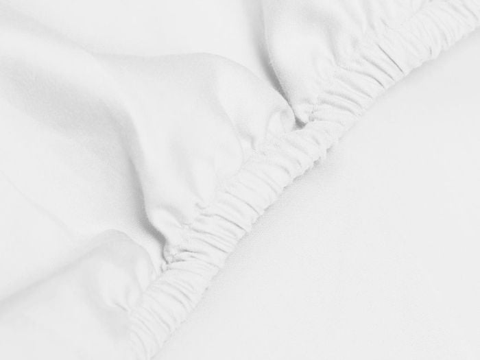 Spannbettlaken extra hoch Baumwollsatin Pure White