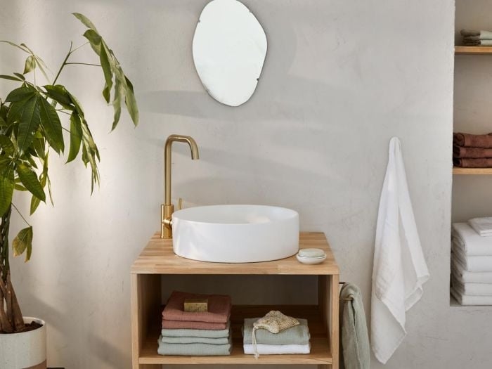 Handtuch Gewaschenes Leinen Waffel Pure White 50x100 - 1 Stk.